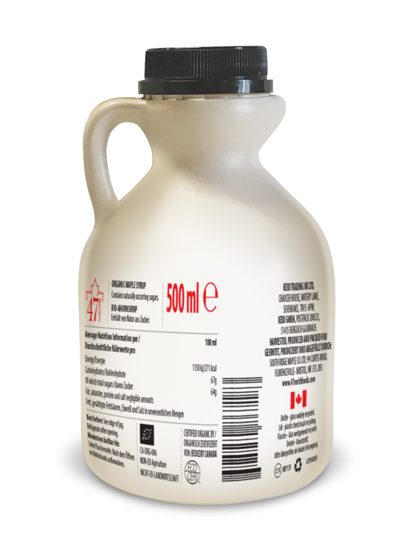 FONTE UNICA Sciroppo d'acero biologico, Canada Grado A, ambrato, ricco 500 ml