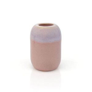 Candle holder small, 6.5 cm, made of ceramic, pink