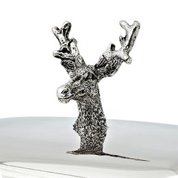 EDZARD butter dish deer 13x18 cm, H 8 cm, glass insert, silver-plated, with butter knife