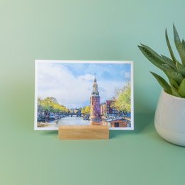 Amsterdam Munttoren, Netherlands  - A6 Postcard with Envelope