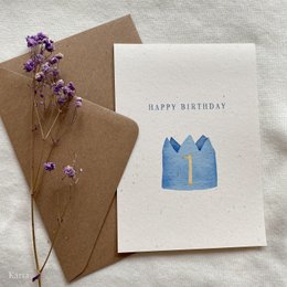Biglietto di auguri - corona blu