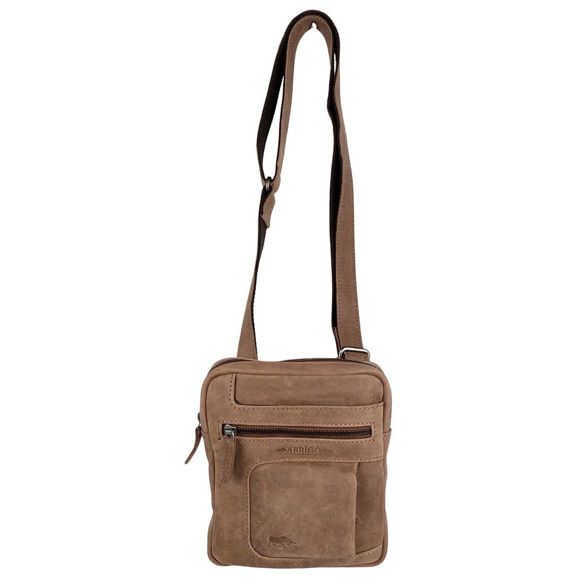 Skuldertaske eller Crossbody-taske i 6 farver glat læder med justerbar skulderrem