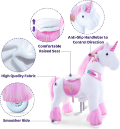 Ponycycle Ride su Toy Pink Unicorn | Età 4-7 | Peluche giocattolo da giro per animali | Classic U migliori regali