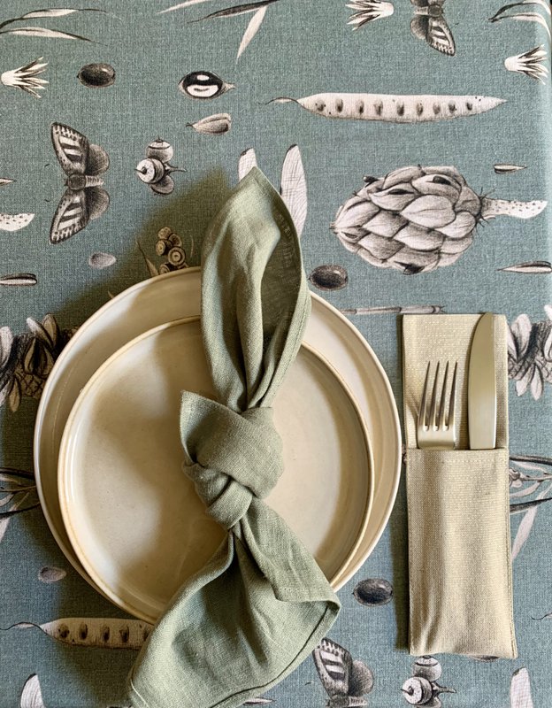 Mantel Rectangular, 100% Algodón, Estampado | Semillas Aguamarina