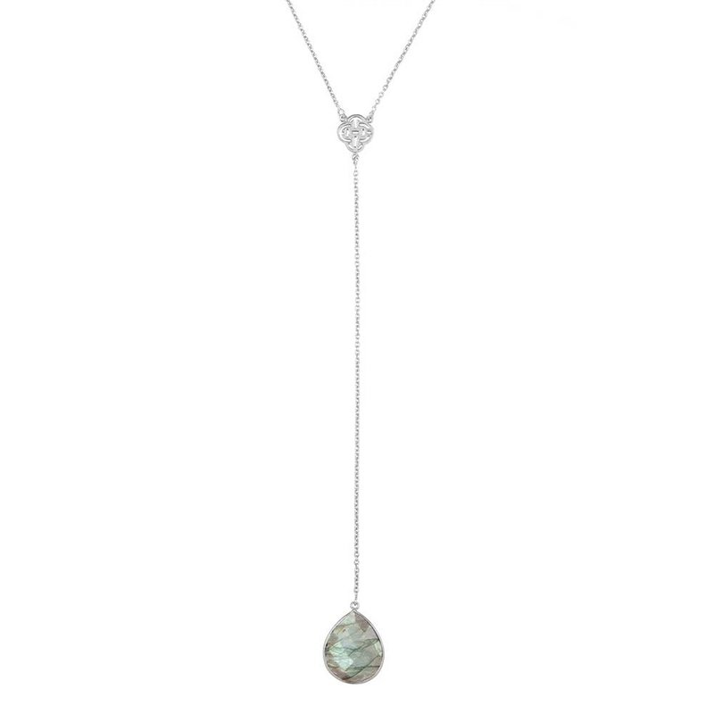 Silver necklace with Labradorite