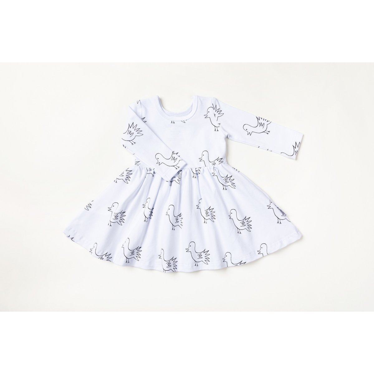 Langarmes Kleid mit Puppe-Doll den Vogel