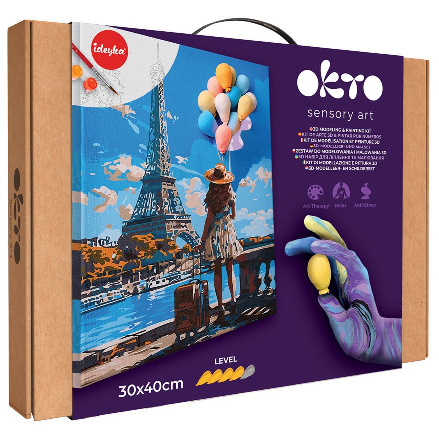 Okto Sensory 3D Air Clay and Color by Numbers - Greetings from Paris