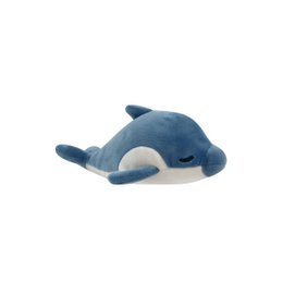 Soft, plush dolphin toy in a small size, measuring 11 cm. The dolphin has a cute, rounded shape and is colored in a calming blue hue.