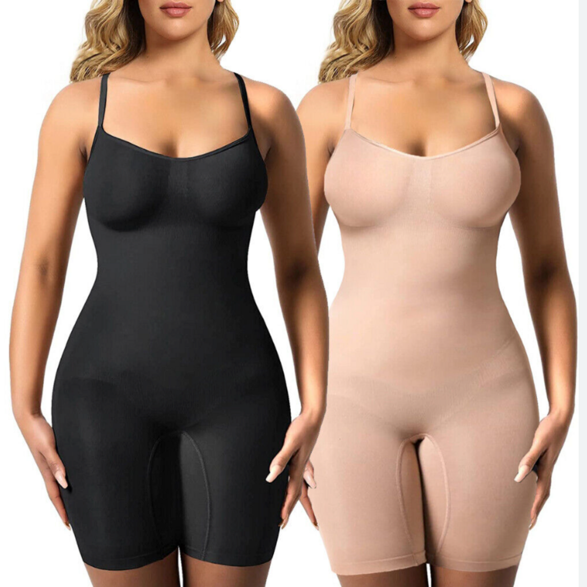 Sculpting Bodysuit Shapewear - Mid Thigh - Nude