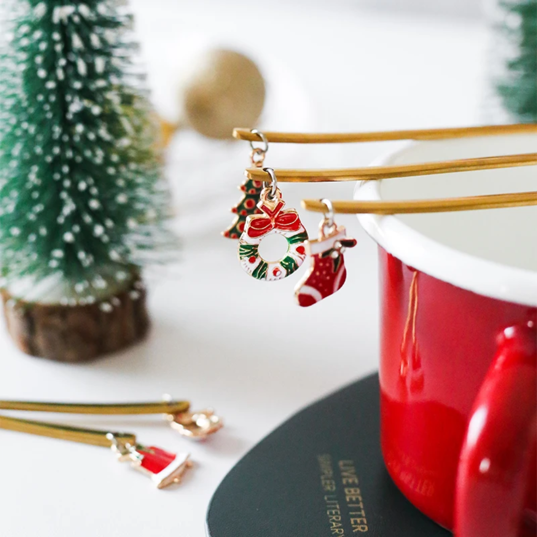 Löffel mit Weihnachtsdekoration - Silber oder Gold - 6 Modelle