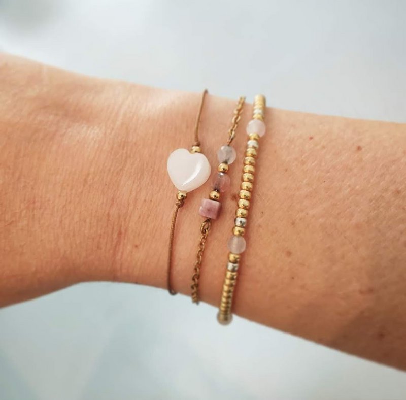 Armband love agaat goud,zilver RVS