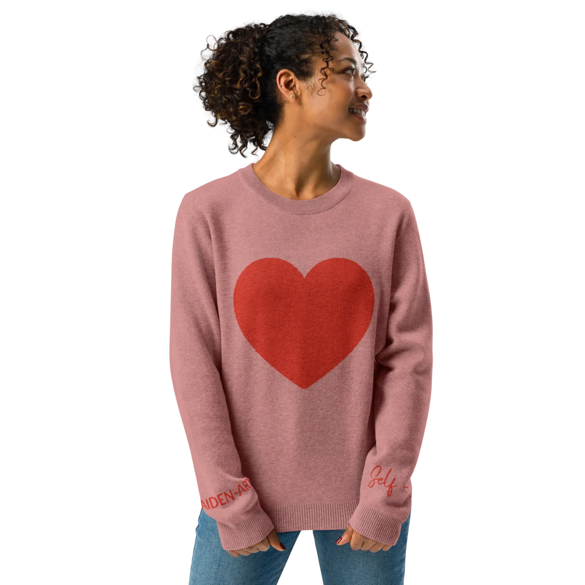 Herz-Strickpullover mit Rundhalsausschnitt CORAL