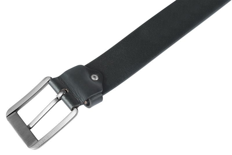 Leonardo Verrelli Echtleder Gürtel, Gesamtlänge 120 cm, schwarz - kürzbar