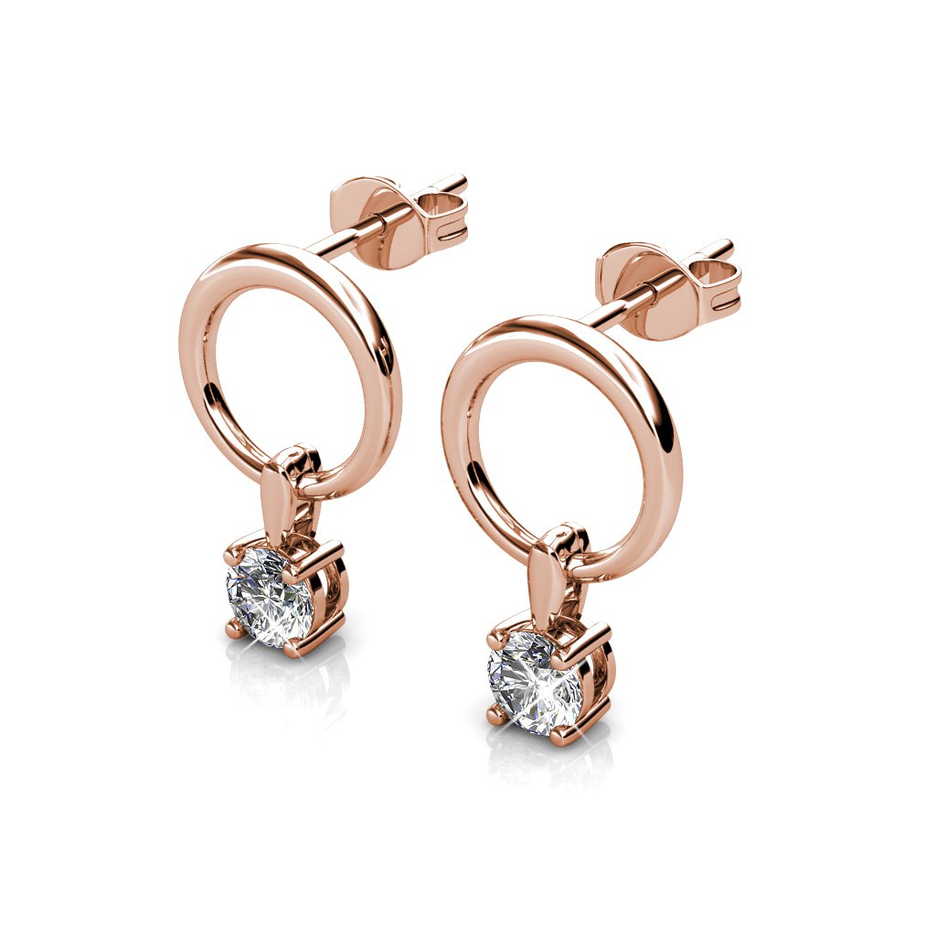 Pendientes Octavia - Oro rosa y cristal