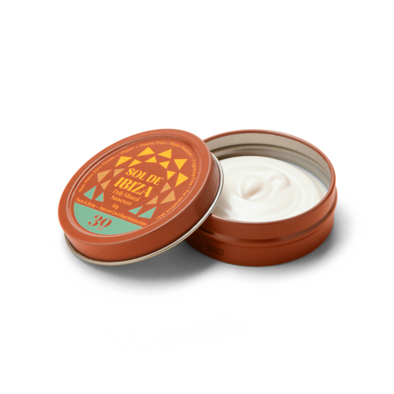 Mały rozmiar – Puszka do twarzy i ciała SPF30 bez plastiku – 30g