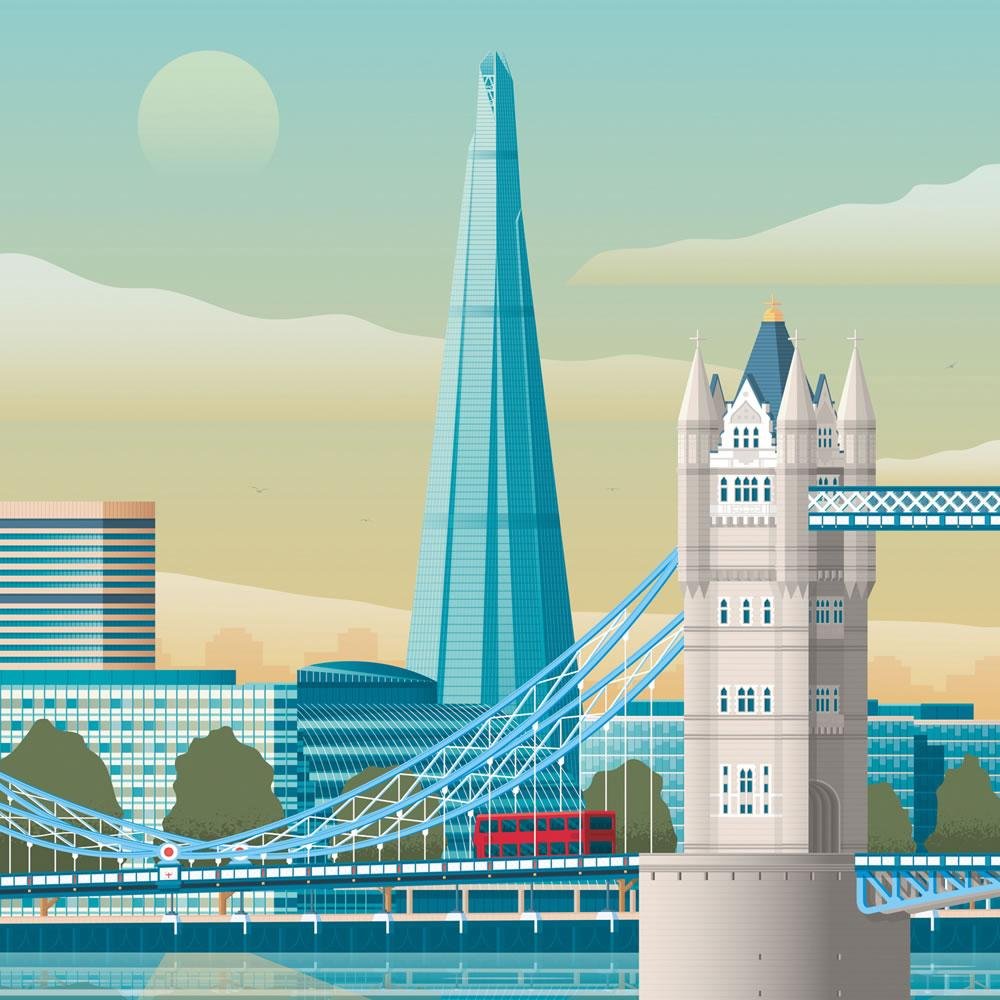Vintage London Poster | Premium poster City London Tower Bridge United Kingdom