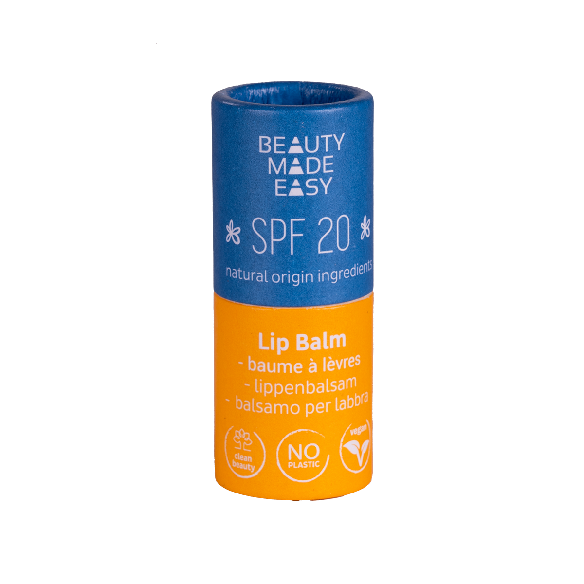 Bálsamo labial de tubo de papel con SPF 20