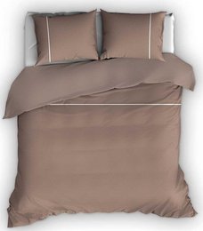 Copripiumino in Flanella Romanette Duchesse Taupe/Bianco