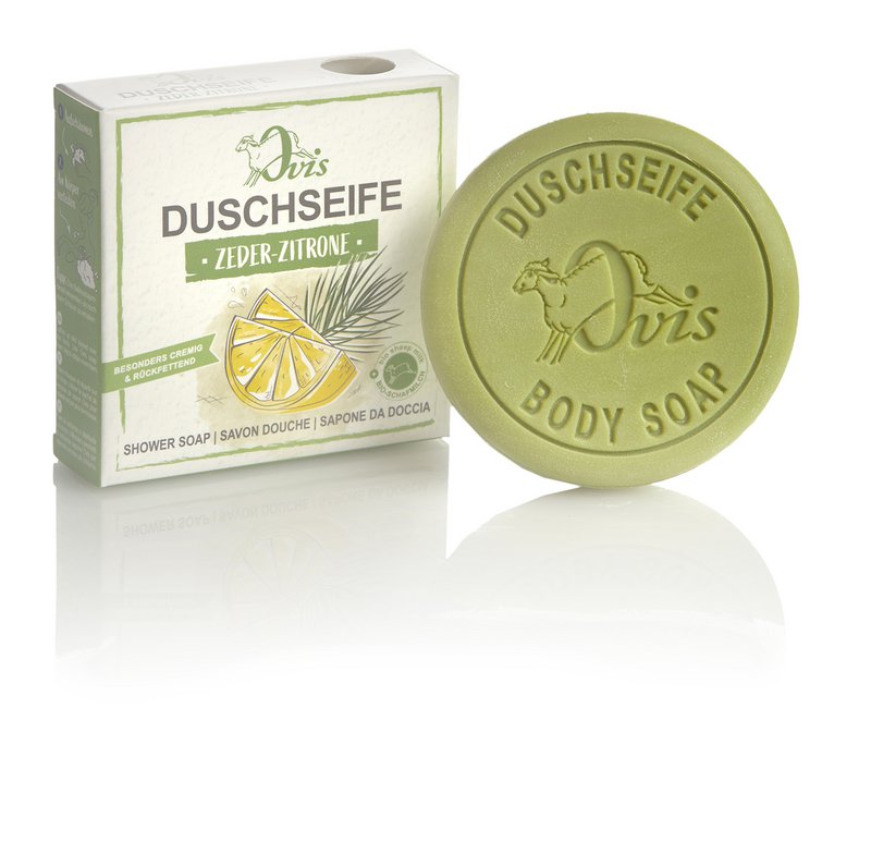 Ovis-Duschseife Zeder-Zitrone verp. 7,5 cm 100 gr