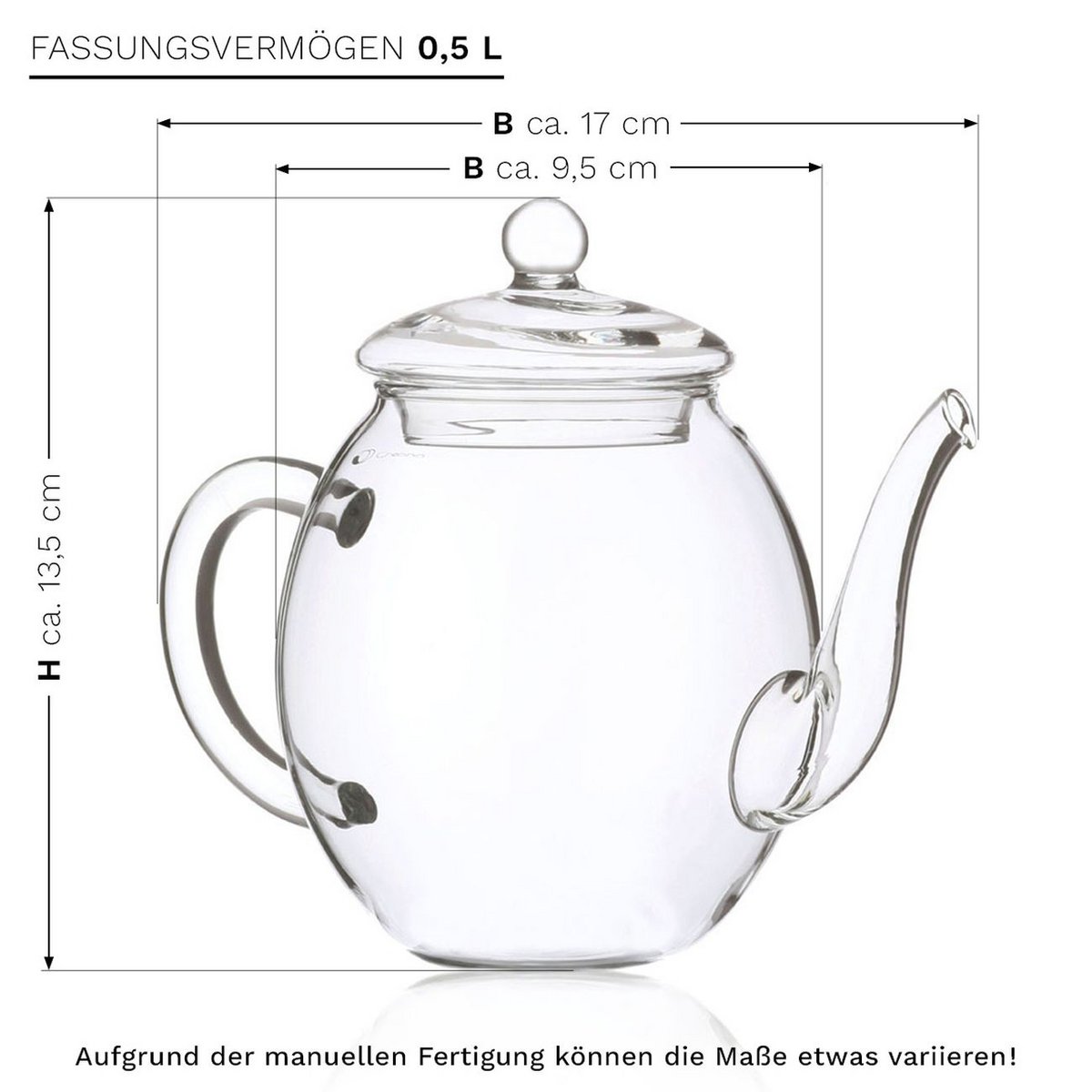 Creano Erblühtee-Geschenkset Schwarztee mit Glaskanne