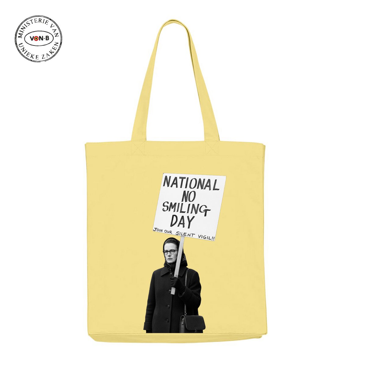 Mid tote bag – Butter – National no smiling day