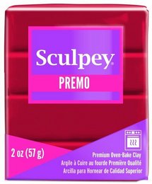 Sculpey Premo polymer clay in pomegranate color, a premium polymer clay for DIY crafting and modeling.