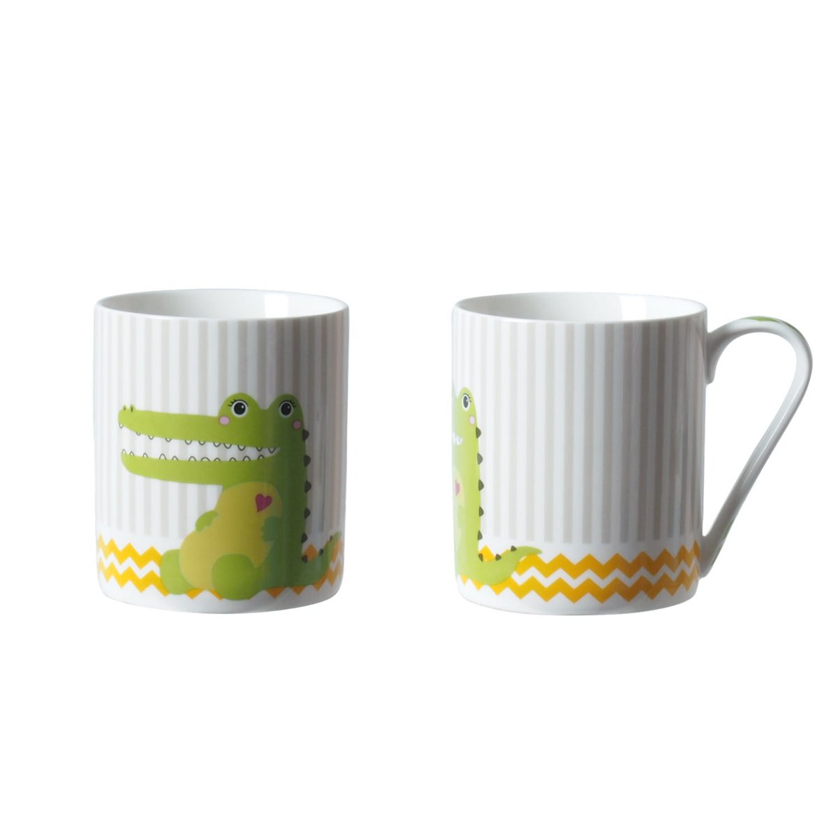 Crocodile heureux – service de table, service de petit-déjeuner, 4 pièces, porcelaine