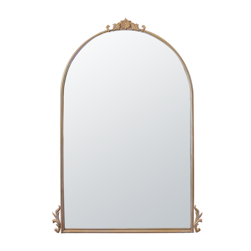Goldfarbener Holzspiegel H 125 x 90 x 3 cm
