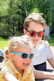 Children's sunglasses Dani 7+ years - size L - Dark gray with black / red revo coating lenses