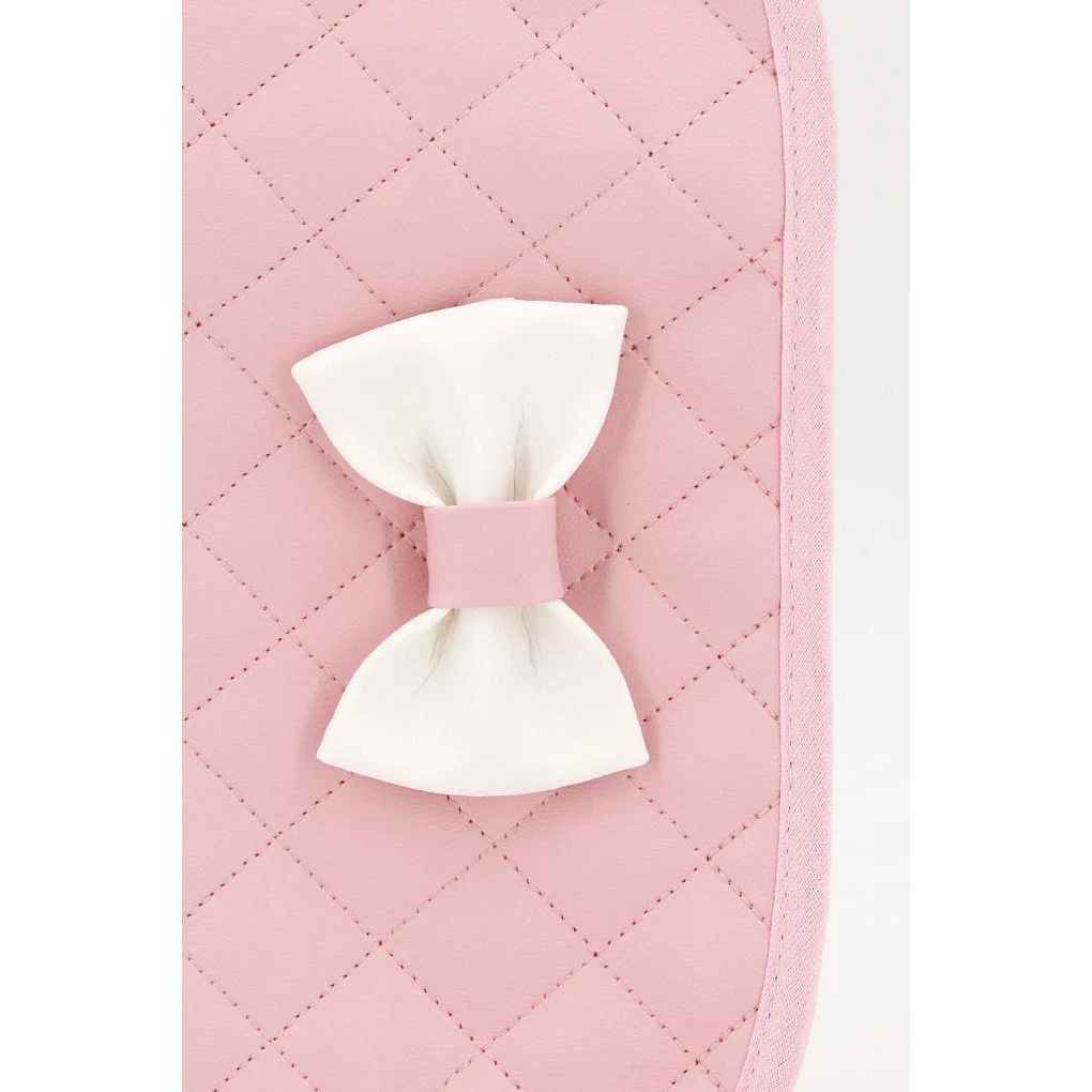 Porte-documents matelassé pour bébé avec nœud, gris