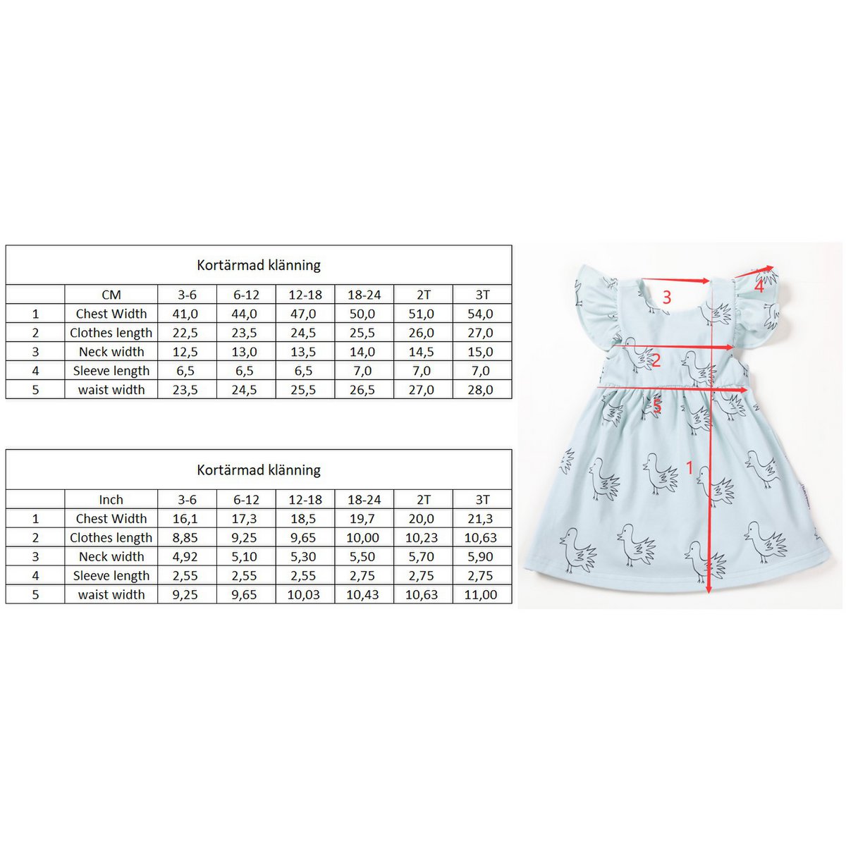 Short-Sleeved Dress with Doll-Doll the Bird