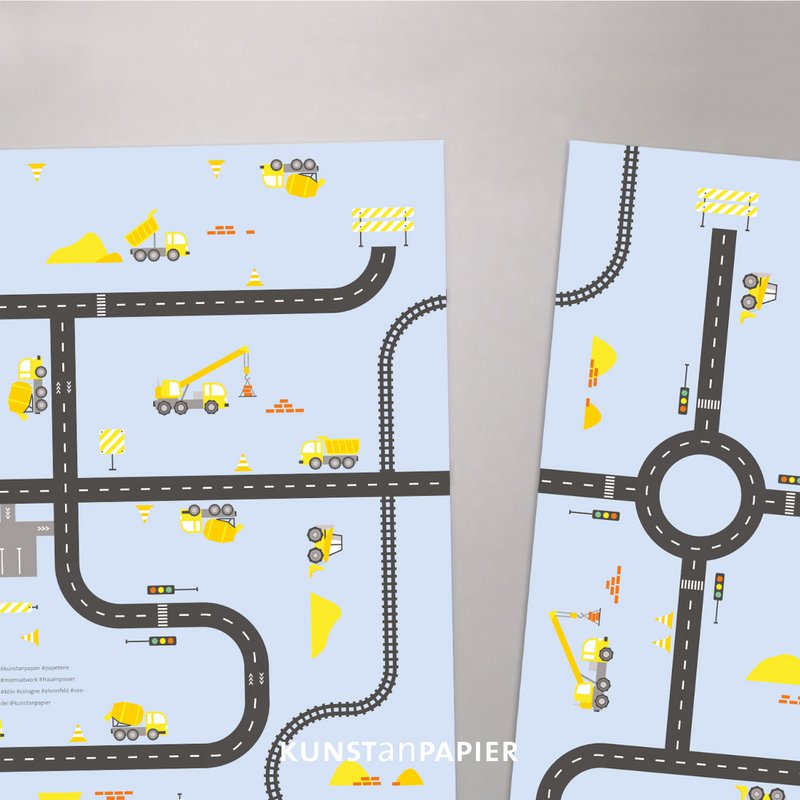 Geschenkpapier Baustelle Bob