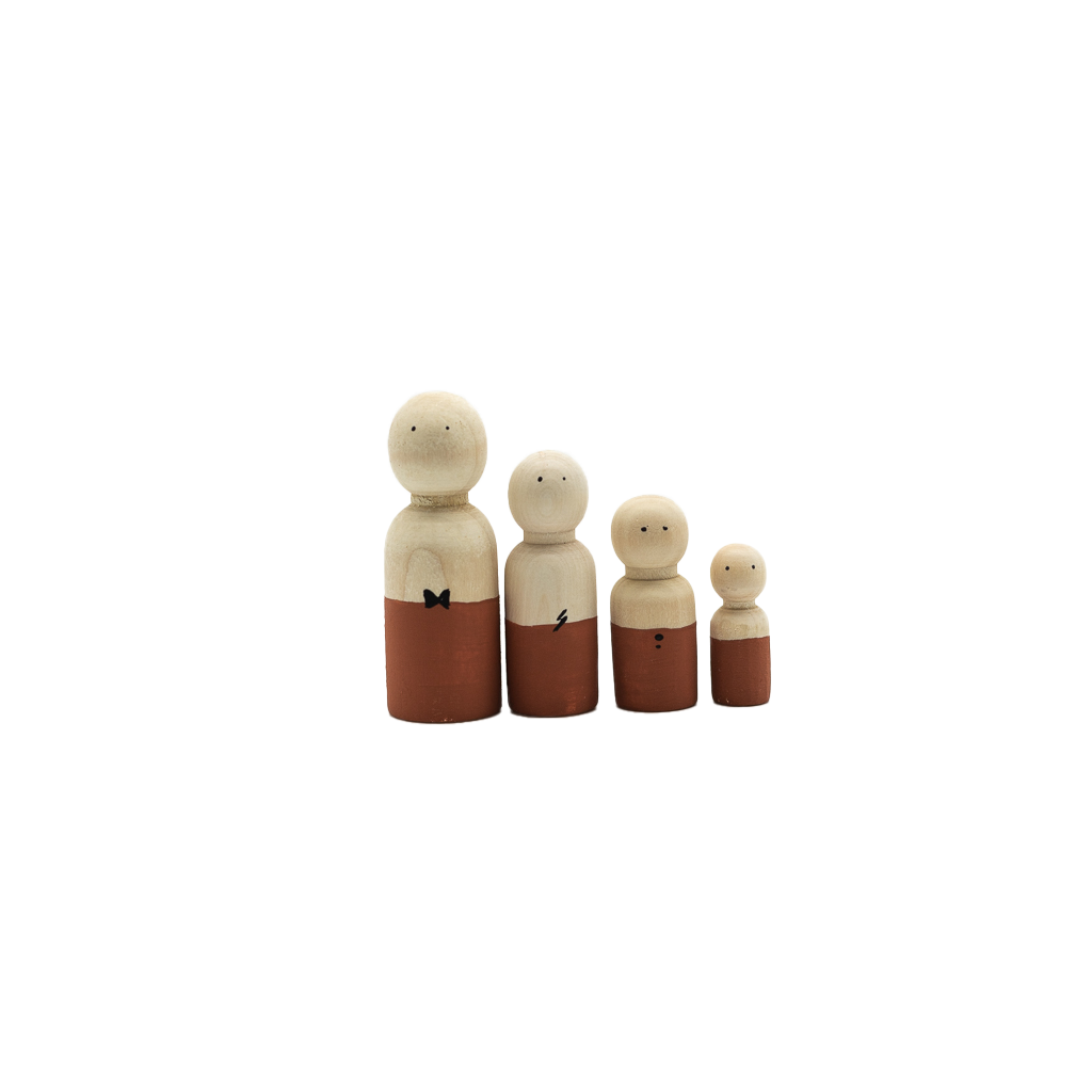 Pegdoll Terra Earth - Tuurelur Houten Poppetje Stel je gezin samen Familie Geboorte