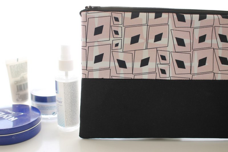 Maya pink diamant-lomme med lynlås