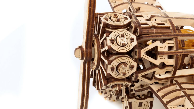 Eco Wood Art (EWA) 3D Mechanische Puzzel -Flugzeug, 1607, 42x28,7x15,4 cm
