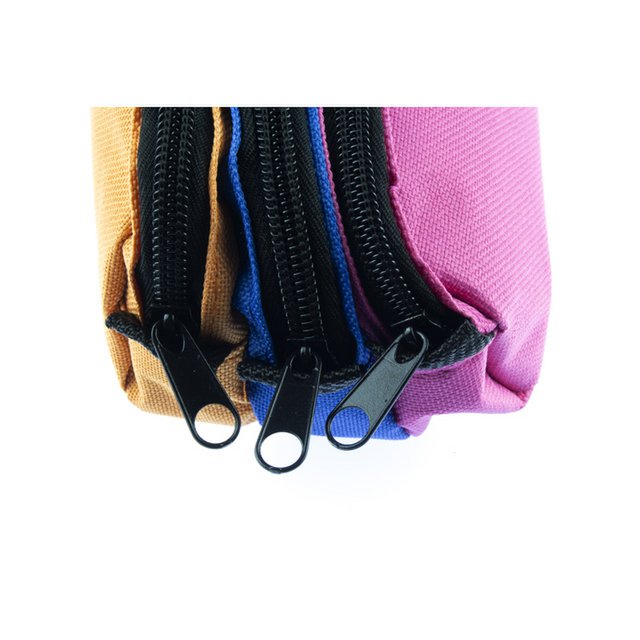 Estuche Kangaro 3 compartimentos naranja/azul/fucsia aprox. 25x9x11cm