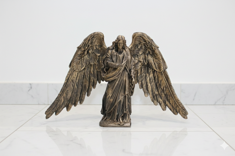 Handgeschilderd engelbeeldje – antieke bronzen afwerking