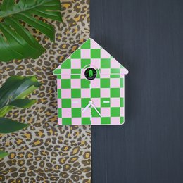 Orologio- Orologio da parete Cuculo- Pattern- verde/rosa- 24x27x9cm
