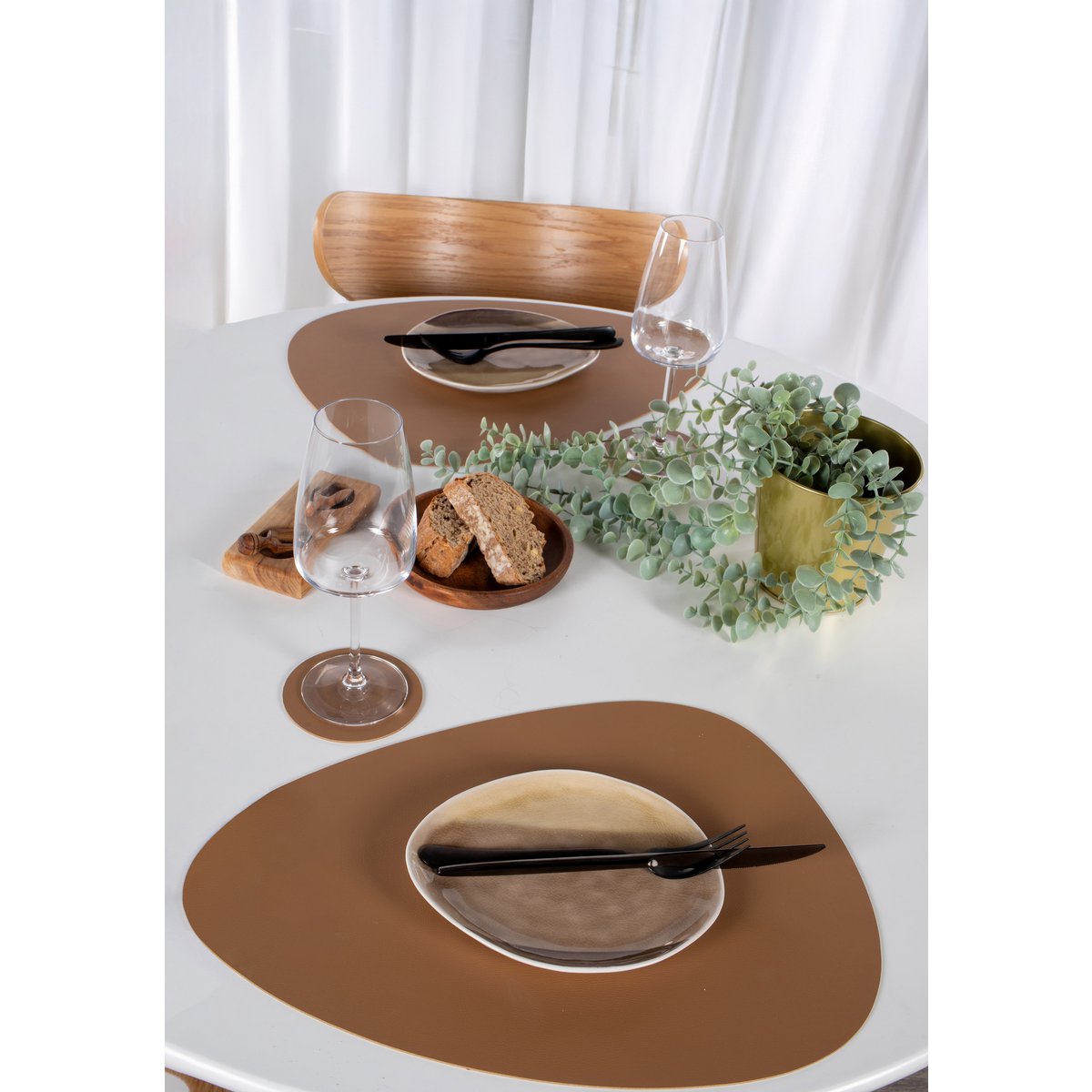 Placemat TOGO - Vegan leather - Stone - 42x32 cm