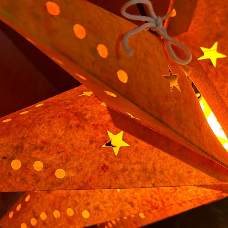 Paper star jasper orange 9 points