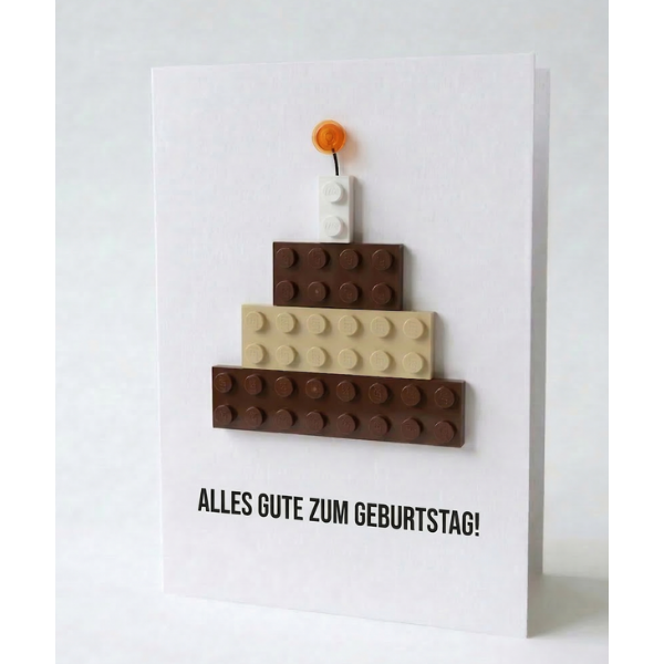 Fødselsdagskage postkort – byggeklods LEGO