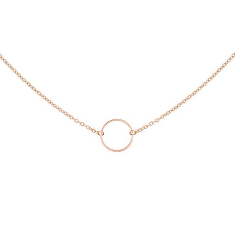 Kettenhalskette mit Ring – Roségold