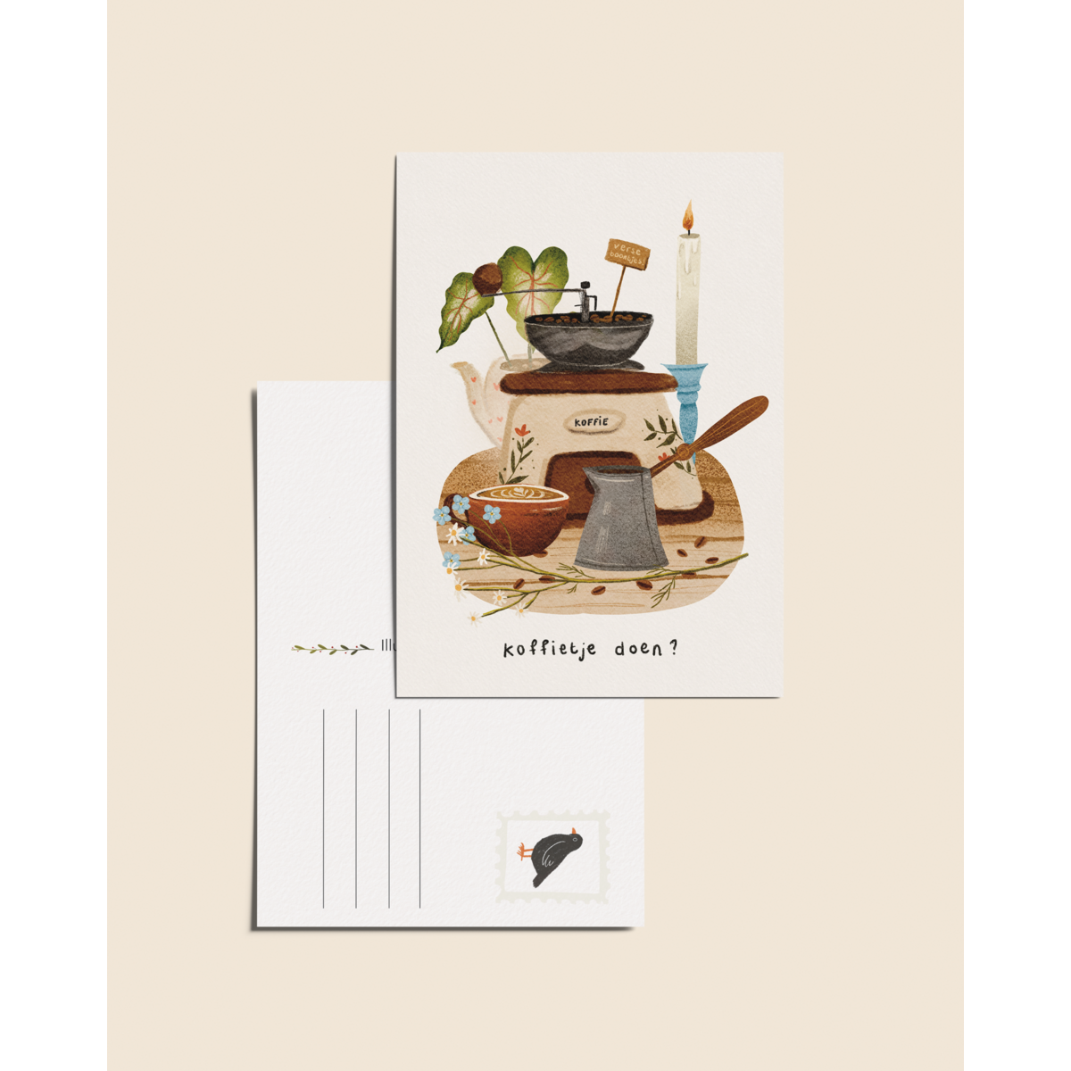 “Would you like some coffee?” – A6 Illustrated Map | 350gsm Tintoretto Gesso