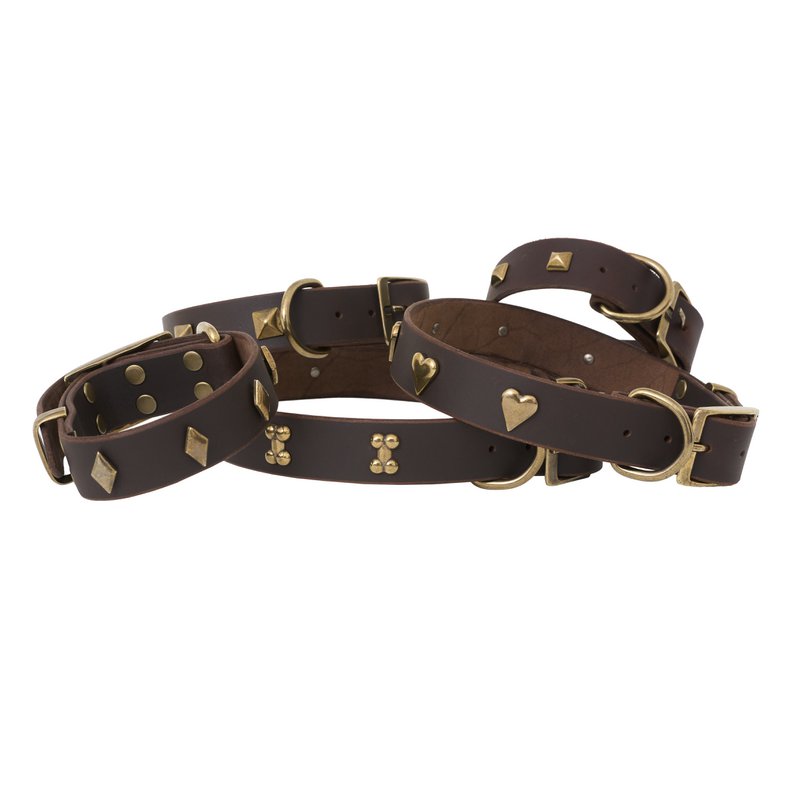 Collar per cani in pelle morbida dal marchio di cuccioli soffici, rivetti decorativi tra cui scegliere, made a mano!
