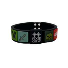 PIXIE CREW Minecraft Multipixel Bracelet with Minecraft Icons, Grey