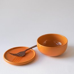Mini Hollyhock bowl - deep orange - 150 ml