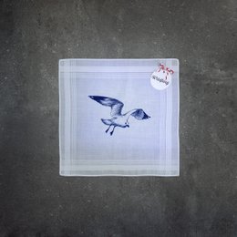 Cotton handkerchief white seagull