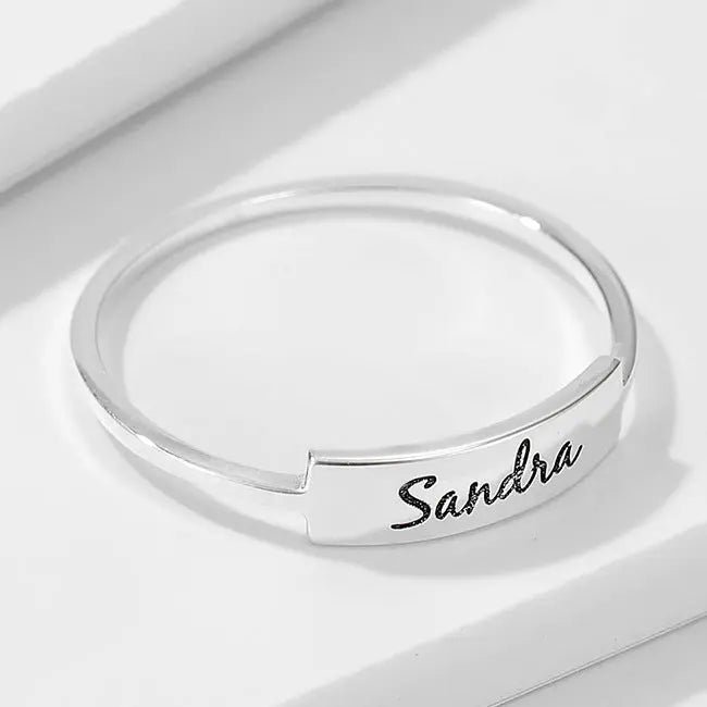 Fuld sølv Name-1 Ring - sølv ring