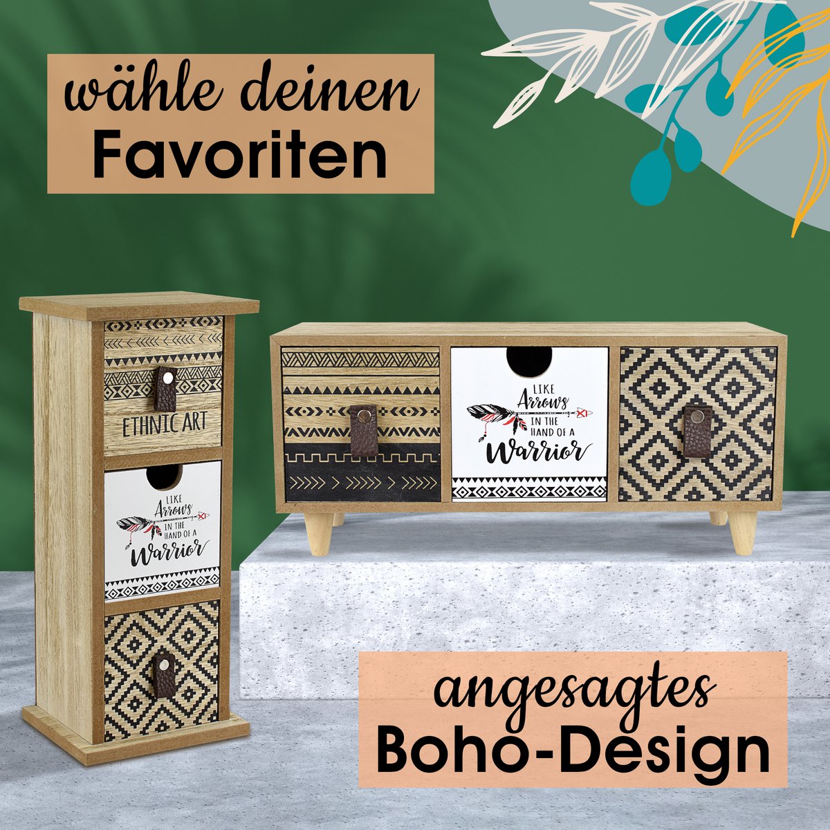 Moderne Teebeutel Aufbewahrung | aus Holz | im Boho Stil |