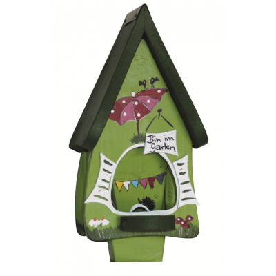 Bird villa - feeding house with silo - feeding villa mini gazebo kiwi green